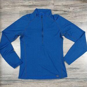 Patagonia Capilene 2 Lightweight 1/4 Zip Neck Shirt Mens Size S Blue Baselayer
